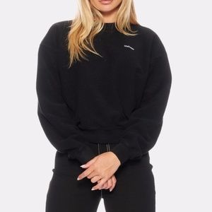 MadHappy Reverse Weave Crewneck in Black S